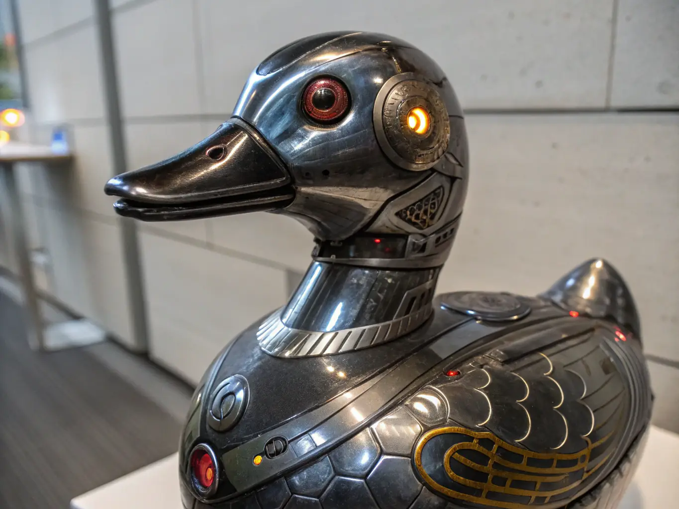A detailed image of a Khaki Campbell duck swimming gracefully in a pond, highlighting its sleek body and active nature, emphasizing its high productivity and friendly temperament.